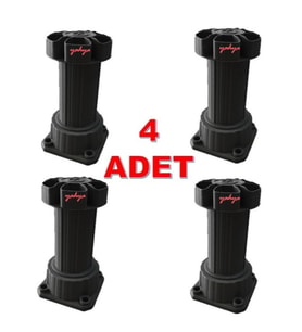 Siyah Ayarlanabilir Baza Ayağı 10-15 cm - 4 Adet, Tezgah ve Mobilya Ayağı