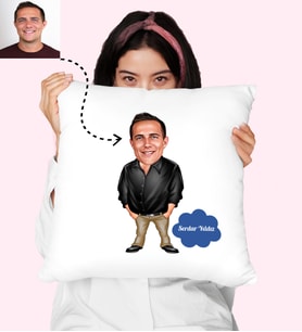 Erkek Karikatürlü Kişiye Özel Yastık
