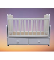 Beşik 17894 Bebek Sallanır Ahşap Sağlığa zara içermez 1sınf Suntalem El yapım (Beyaz)