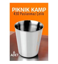 CEYLAN ADAM Paslanmaz Çelik Bardak Seti Kamp Piknik Bardağı 6 adet