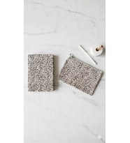Atakids Lizy Leopar Desenli Süresiz Ajanda ve Çok Amaçlı Aksesuar Çantası (14*20 - 70 yaprak) (Leopar Beyaz)