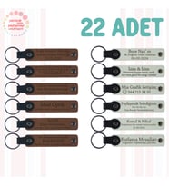 A Kahve & Beyaz, Minik Öğrenciler İçin Hatıra, 22’li Set, Kişiselleştirilebilir Yazılı Anahtarlık