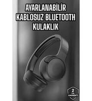 Kulak Üstü Kablosuz Bluetooth Kulaklık Gürültü Önleyici Uzun Şarj Süreli