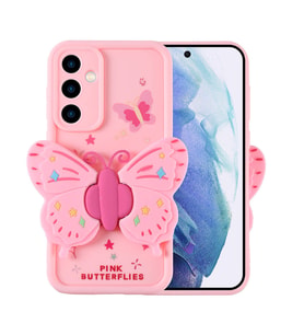 Samsung Galaxy A55 Uyumlu Kılıf Kamera Korumalı Figür Tasarımlı Zore Kapya Kapak (Açık Pembe)