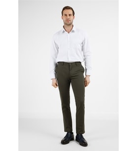 Haki Yan Cep Düz Paça Pamuklu Slim Fit Chino Casual Pantolon 1003255165