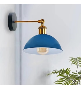 RİOLİGHT RETRO1,VİNTAGE1RUSTİK1 AÇIK MAVİ ESKİTME DUYLU MASALLI TEKLİ DUVAR APLİK ŞAPKA ÇAP:23CM