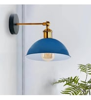 RİOLİGHT RETRO1,VİNTAGE1RUSTİK1 AÇIK MAVİ ESKİTME DUYLU MASALLI TEKLİ DUVAR APLİK ŞAPKA ÇAP:23CM