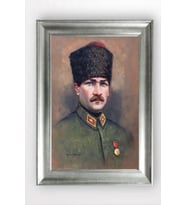 Gümüş Çerçeveli Atatürk Tablo a92