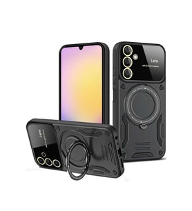 Galaxy A15 4G Kılıf Joy Lens Standlı Kapak - Siyah