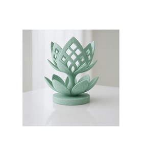 Alvera Lotus Çiçeği Mumluk – 3D Baskı Dekoratif Tealight Mumluk-Mint