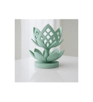 Alvera Lotus Çiçeği Mumluk – 3D Baskı Dekoratif Tealight Mumluk-Mint