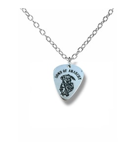 Sons of Anarchy Dizi Temalı Pena Şeklinde Çift Taraflı Rock İşaretli Unisex Metal Kolye (Gümüş)