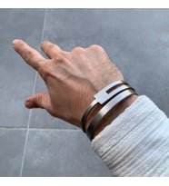 Çelik Bileklik Premium 316L 2 Li (Gümüş Gri)