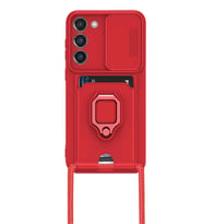 Northcity Samsung Galaxy S23 Plus Uyumlu Kılıf Zuma Kartvizitli Yüzüklü Silikon - Kırmızı