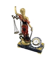 Size Özel İsimli ve Saatli Adalet Heykeli  Mermer Tasarımlı İsimli Kaideli (Model 2)