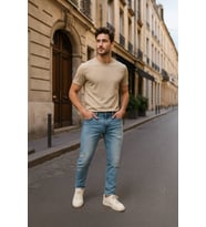 Erkek Yırtık Detaylı Jean Pantolon (Mavi)