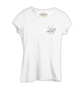 Saturn III Logo Beyaz Kadın Tshirt