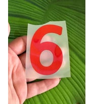 8X5 CM ÜTÜ İLE YAPIŞAN KIRMIZI 6 RAKAMI TRANSFER BASKI ARMA