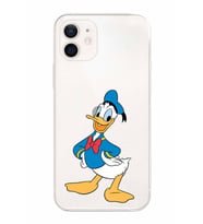 Apple iPhone 12 Mini Uyumlu Kamera Korumalı Tıpalı Kapak Donald Duck TasarımlıŞeffaf Kılıf