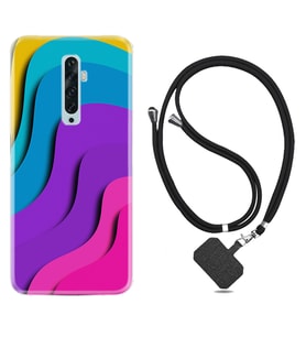Oppo Reno 2Z 4 Lite 4 Pro 5 6 7 A31 Kılıf Boyun Askılı Silikon Renk Cümbüşü 1631