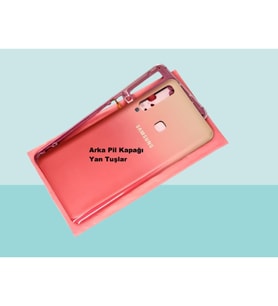 Samsung Galaxy A9 A920 2018 Uyumlu FULL KASA Arka Kapak Batarya Kapağı - PEMBE