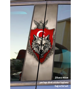 ateşli iskelet sticker yan kapı direk kaplama 2li sol sağ takım yapıştırma