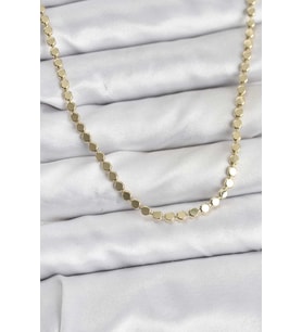 316L Çelik Zincir Gold Renk Ezme Zincir Model 45 cm Kadın Kolye - TJ-BKO10777