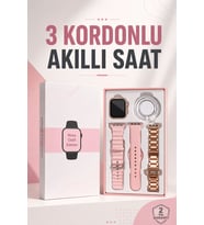 Akıllı Saat Amoled Ekran 3 Kordonlu Aksesuar Hediyeli Sesli Görüşme