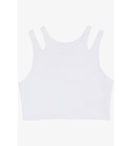 Breeze Kız Çocuk Crop Tişört Çift Askı Omuz Detaylı 9-16 Yaş, Beyaz