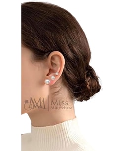 925 Ayar Gümüş İnci Küpe Üçlü Set 6 mm 8 mm 10 mm