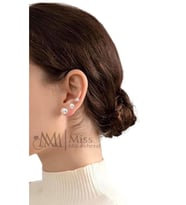 925 Ayar Gümüş İnci Küpe Üçlü Set 6 mm 8 mm 10 mm