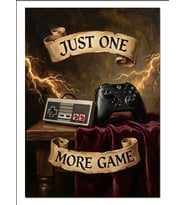 Just One More Game Konsol Afişi Dekoratif Kanvas - Mdf Ahşap Tablo