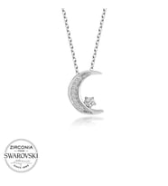 Swarovski Taşlı Gümüş Ayyıldız Bayan Kolye
