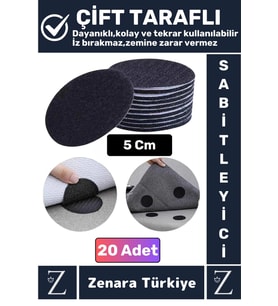 Kendinden Yapışkanlı İz Bırakmaz Tekrar Kullanılabilir Pratik Halı Kilim Kaydırmaz Cırt Bant 20 Adet