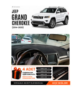 JEEP GRAND CHEROKEE (2014-2020) Uyumlu Torpido Örtüsü Torpido Kılıfı - Siyah