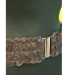 73X8 CM DANTEL GÜPÜR LASTİKLİ KEMER ABİYE KEMER ELBİSE KEMERİ (Kahverengi)