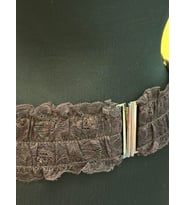 73X8 CM DANTEL GÜPÜR LASTİKLİ KEMER ABİYE KEMER ELBİSE KEMERİ (Kahverengi)