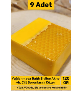 #sabun %100 Doğal Güzel Kokulu El Yüz Saç Cilt Vücut Orijinal Bal Sabunu 120g - 9 Adet