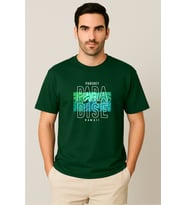 Erkek - Kadın %100 Pamuk Summer Paradise Desenli Baskılı Yarım Kollu Bisiklet Yaka T-Shirt (Yeşil)