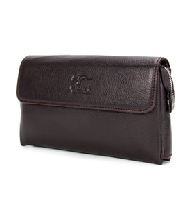 KANGAROO KINGDOM Hakiki Deri Siyah Erkek Portföy & Clutch El Çantası 9985-S (Kahverengi)