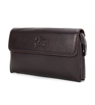 KANGAROO KINGDOM Hakiki Deri Siyah Erkek Portföy & Clutch El Çantası 9985-S (Kahverengi)