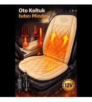 Araç İçi Koltuk Isıtıcısı Oto Isıtmalı Koltuk Minderi Çakmaklık Girişli Isı Ayarlı Bej 12V 1 Adet