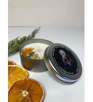 Çakra Serisi Aura Aromaterapi Kokulu Üzerlik Portakal süslü Teneke Mum