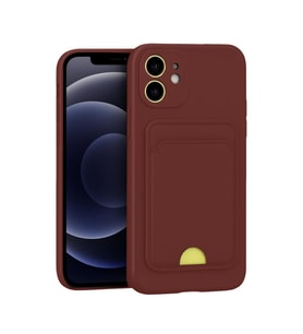 Apple iPhone 11 Kılıf Kelvin Kartvizitli Silikon - Bordo
