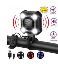 FORTE GT 2122 Bisiklet Ön Işık 350 Lümen 140 DB Usb Şarjlı Yüksek Güçlü Far Korna
