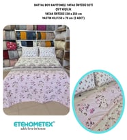 ETEHOMETEX Battal Boy Pamuklu Kapitoneli Yatak Örtüsü Seti