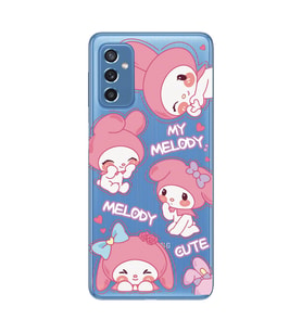 Samsung Galaxy M52 Uyumlu Melody Kuromi Desenli Şeffaf Telefon Kılıfı