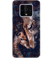 Tecno Camon 16 Premier Kılıf Resimli Desenli Baskılı Silikon Kılıf Flowers Giraffe 1338