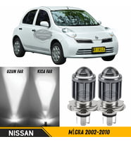 Nissan Micra 2002-2010 Mercekli Far Ampulü Led Xenon Beyaz Şimşek Etkili CSP Led Lamba Uzun Kısa
