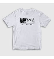 Presmono Unisex Çocuk Beyaz Eren Yeager Flowers Anime Attack On Titan T-Shirt 314539tt (Beyaz)